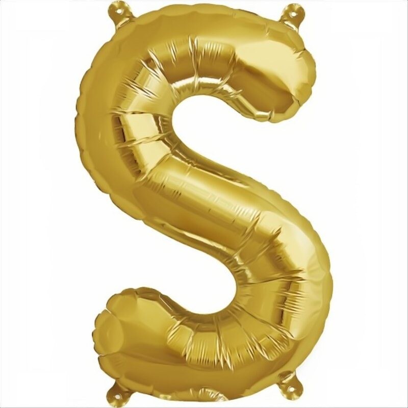 Balon folie litera S mini aurii (Gold) 41 cm, Northstar